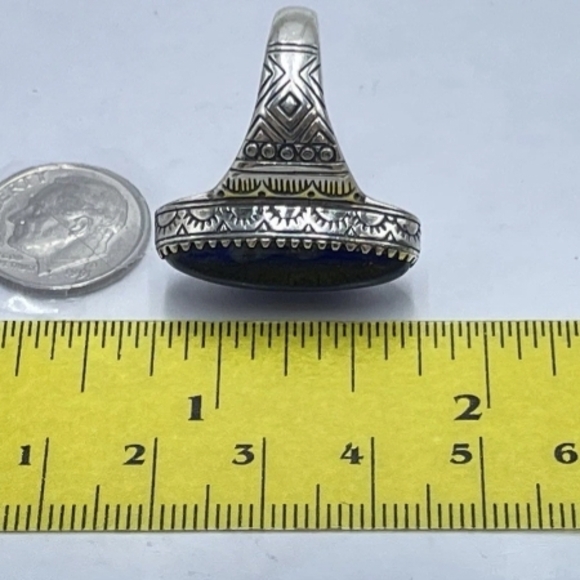 SALE! Carolyn Pollack Relios Lapis Lazuli 925 Sterling Silver Ring Sz.7 - Picture 7 of 10